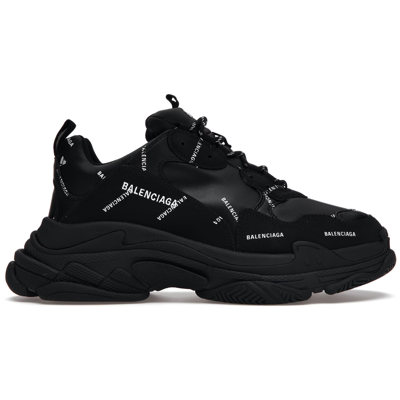 Balenciaga Triple S Allover Logo Black