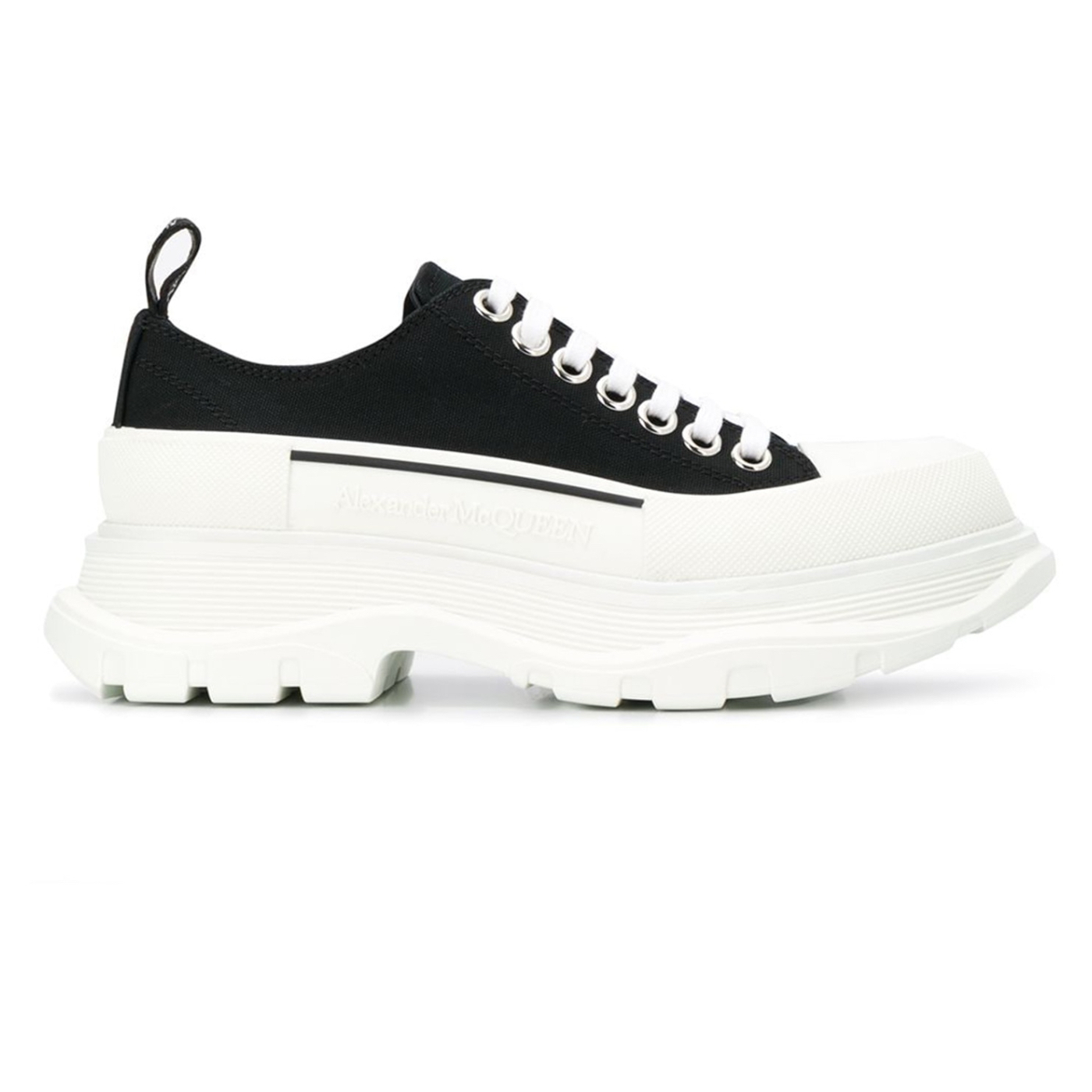 Alexander McQueen Tread Slick Low Lace Up Black White