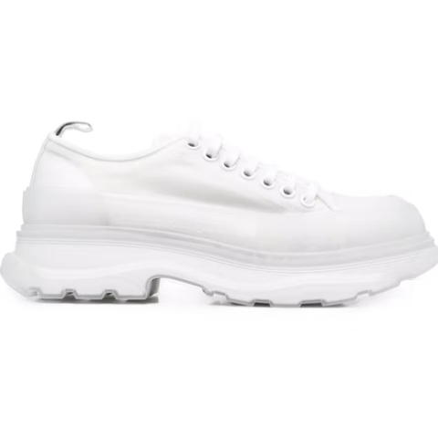 Alexander McQueen Tread Slick Low Lace Up White White Clear Sole