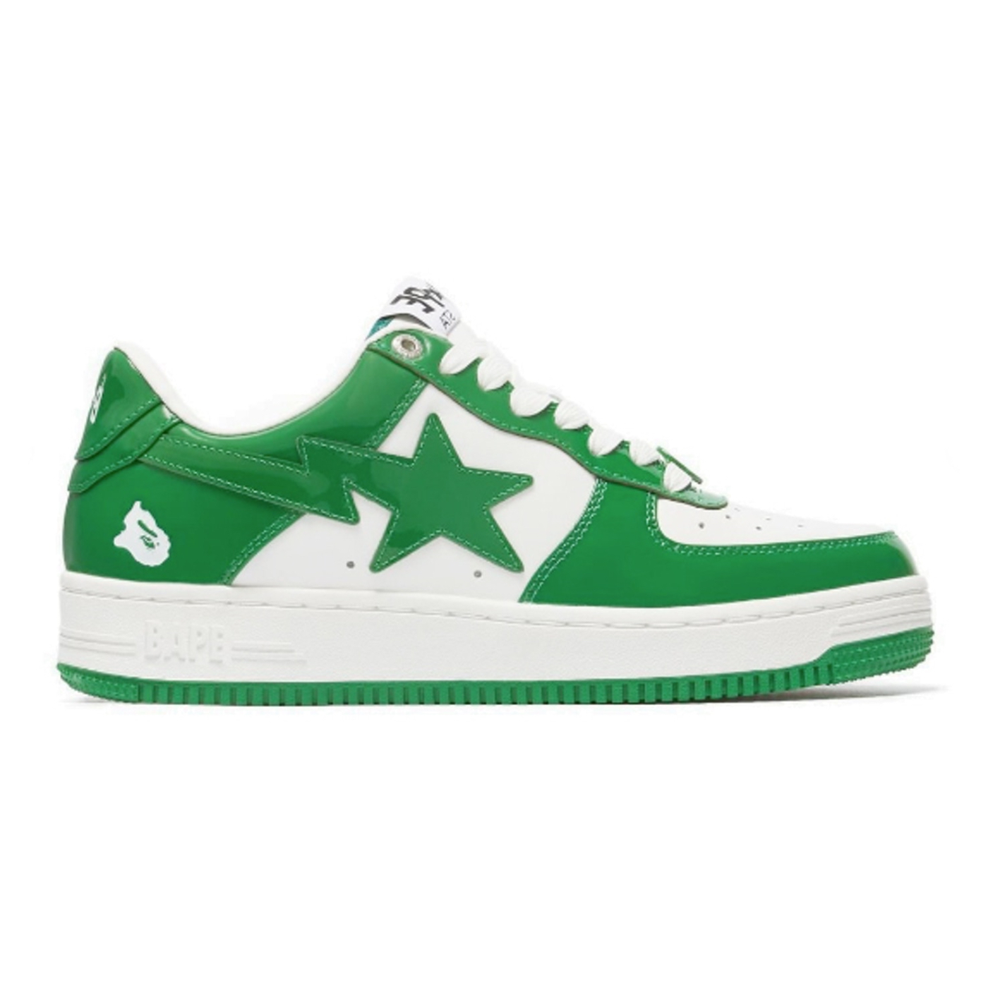 A Bathing Ape Bape Sta Patent Leather Green White