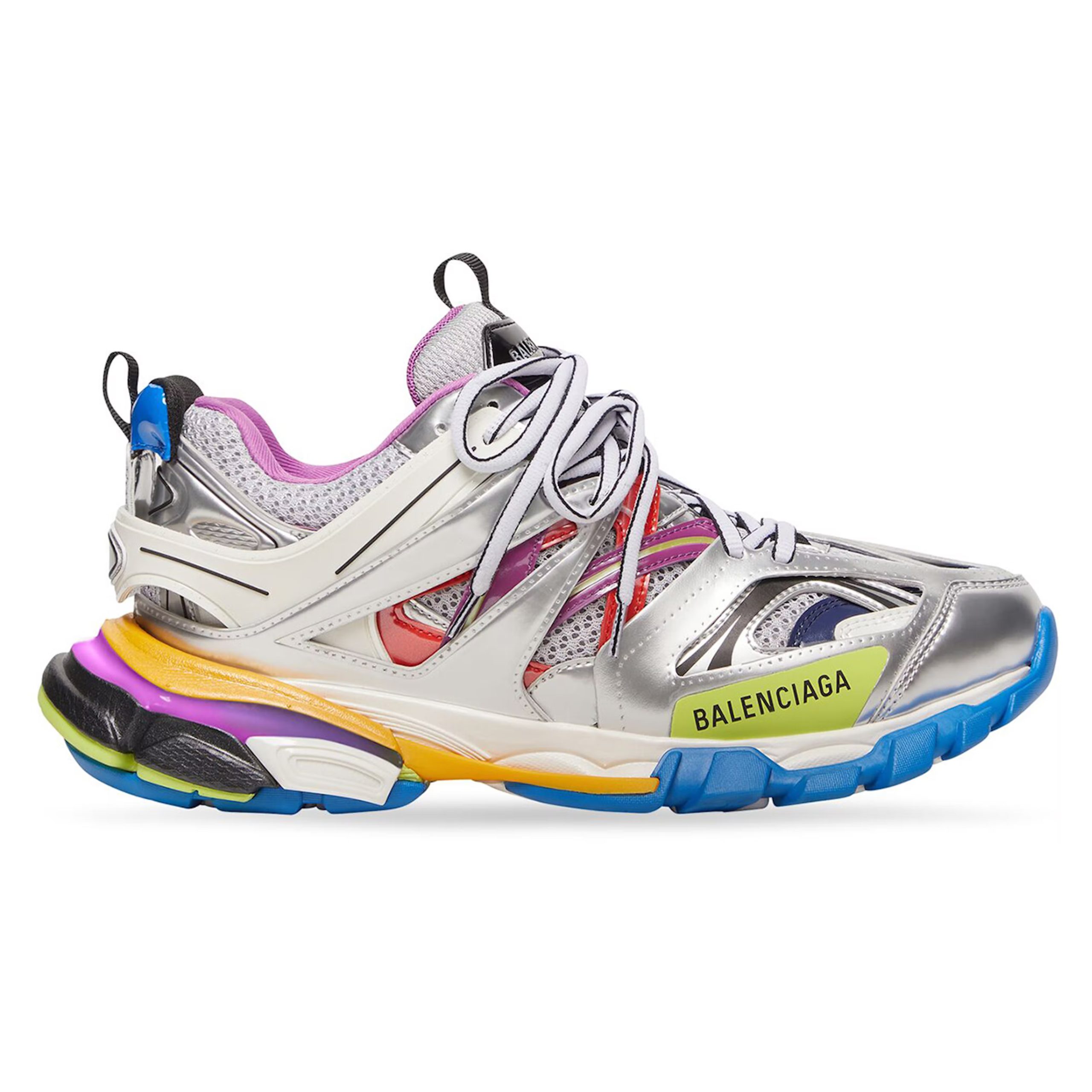 Balenciaga Track Leather Free White Silver Multi