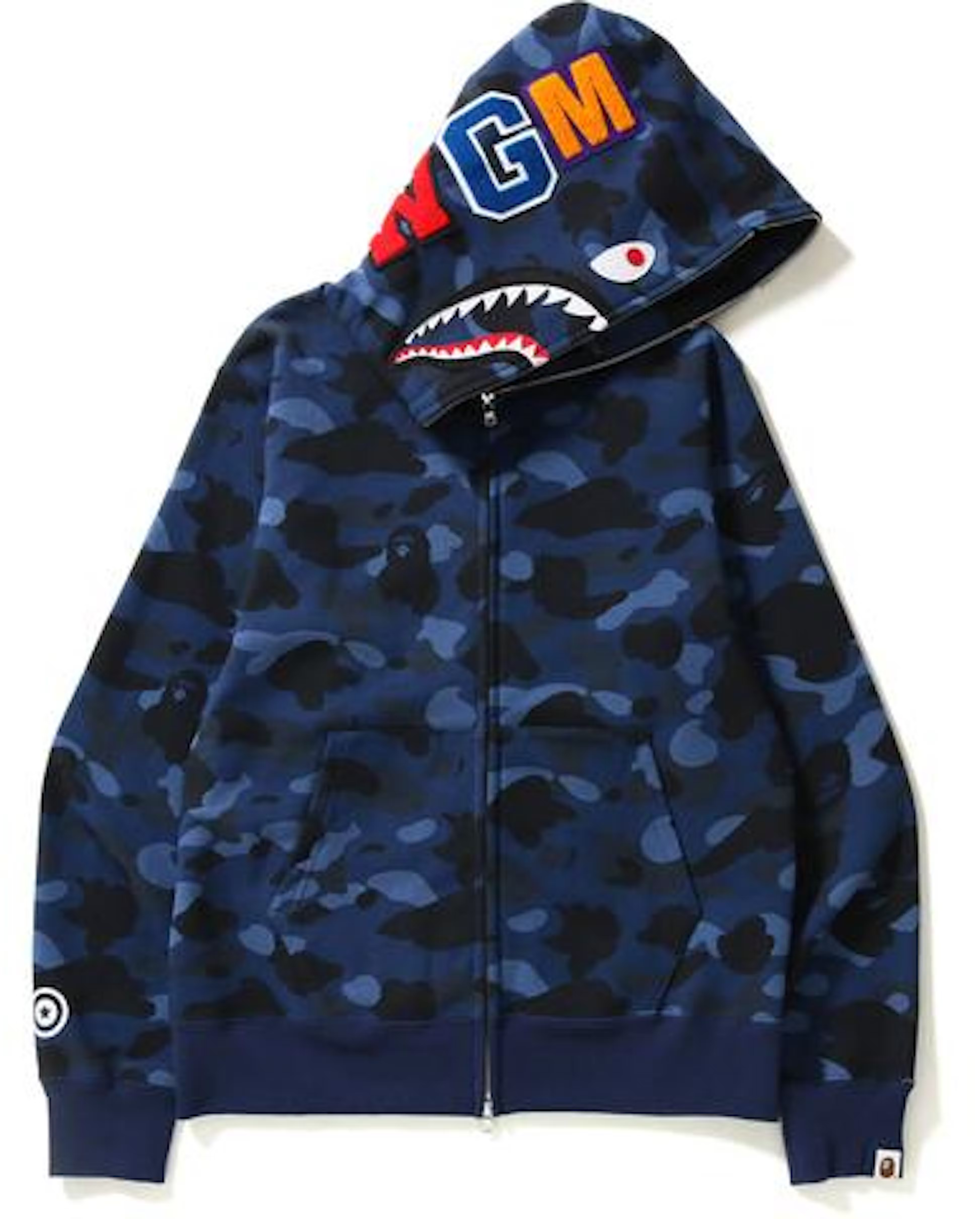 BAPE Color Camo Shark Full Zip Hoodie Blue