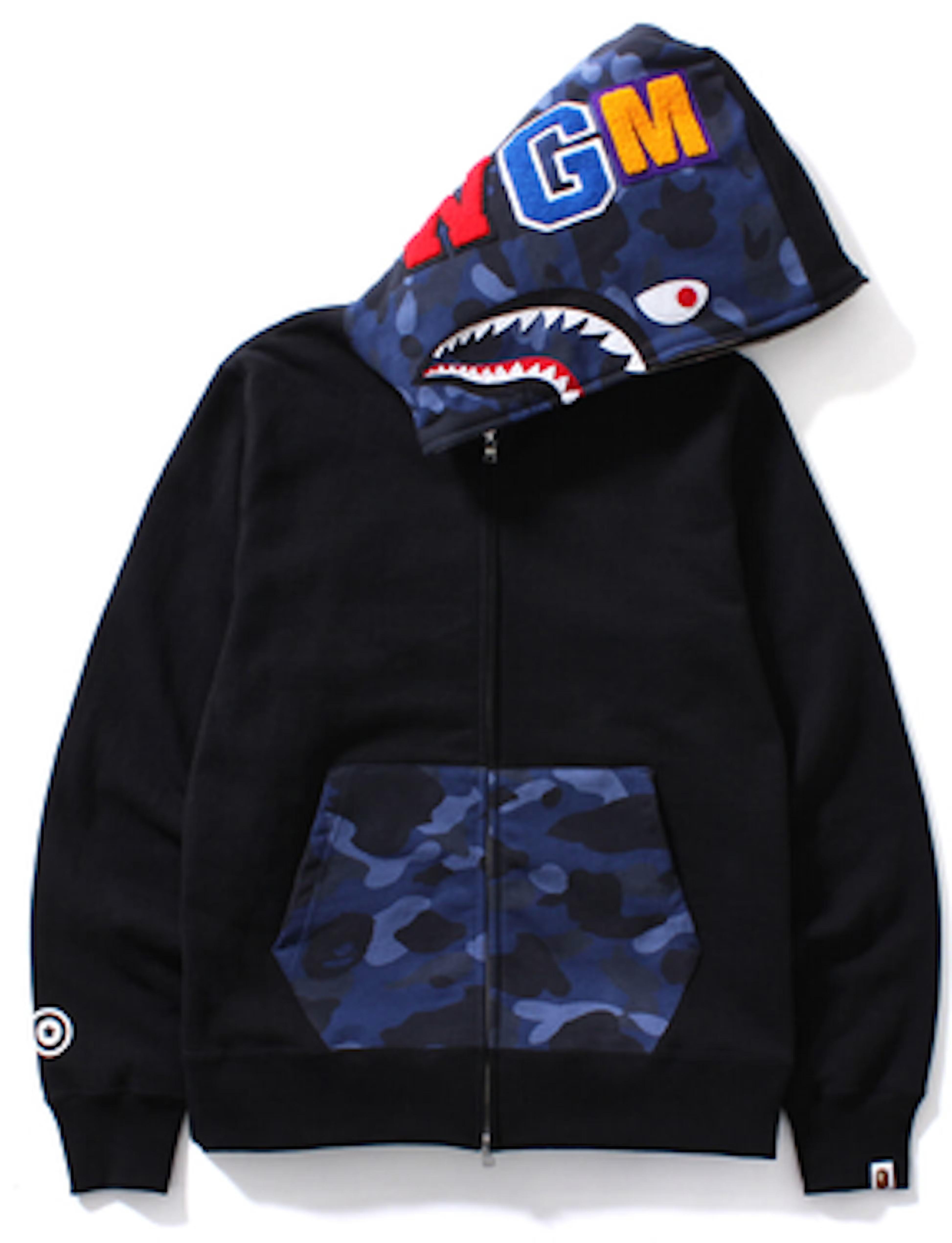 BAPE Color Camo Shark Full Zip Hoodie Black