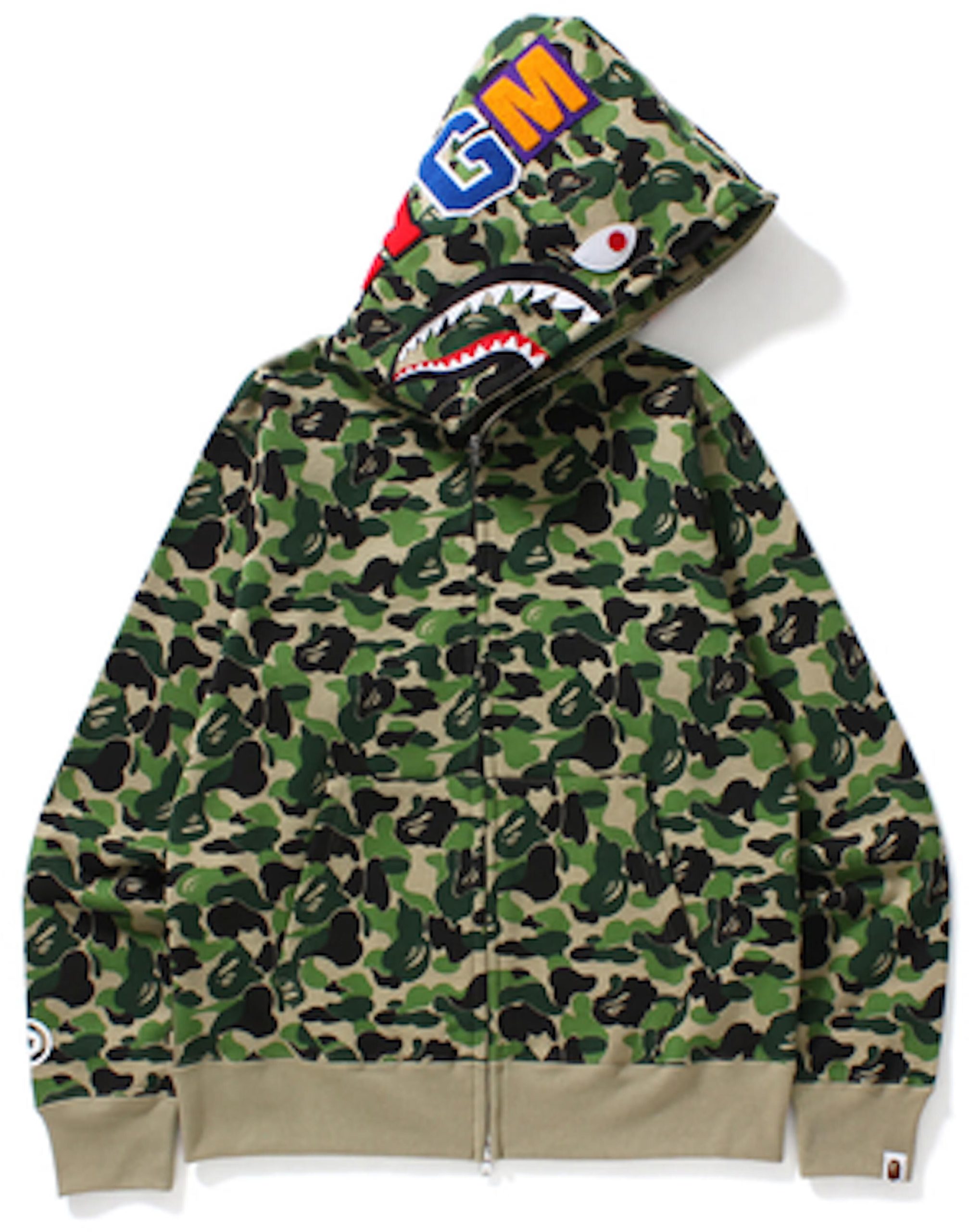 BAPE ABC Camo Shark Full Zip Hoodie Green