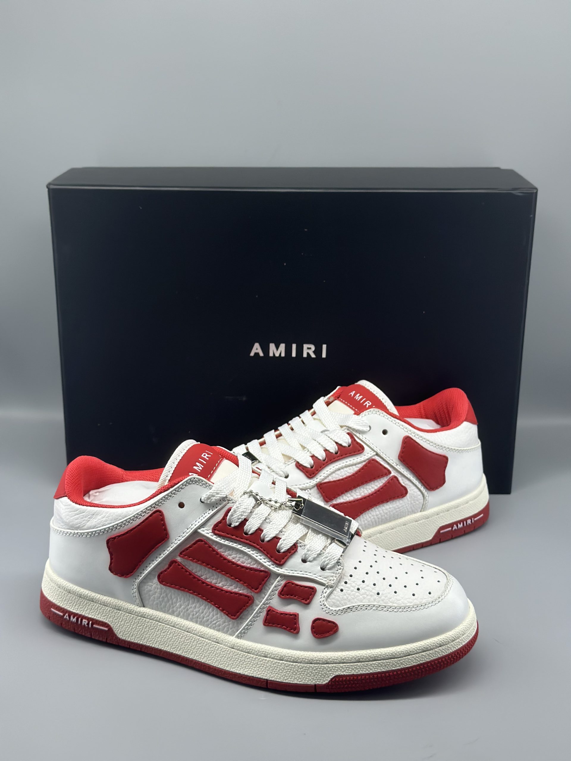 AMIRI Skel Top Low White Red