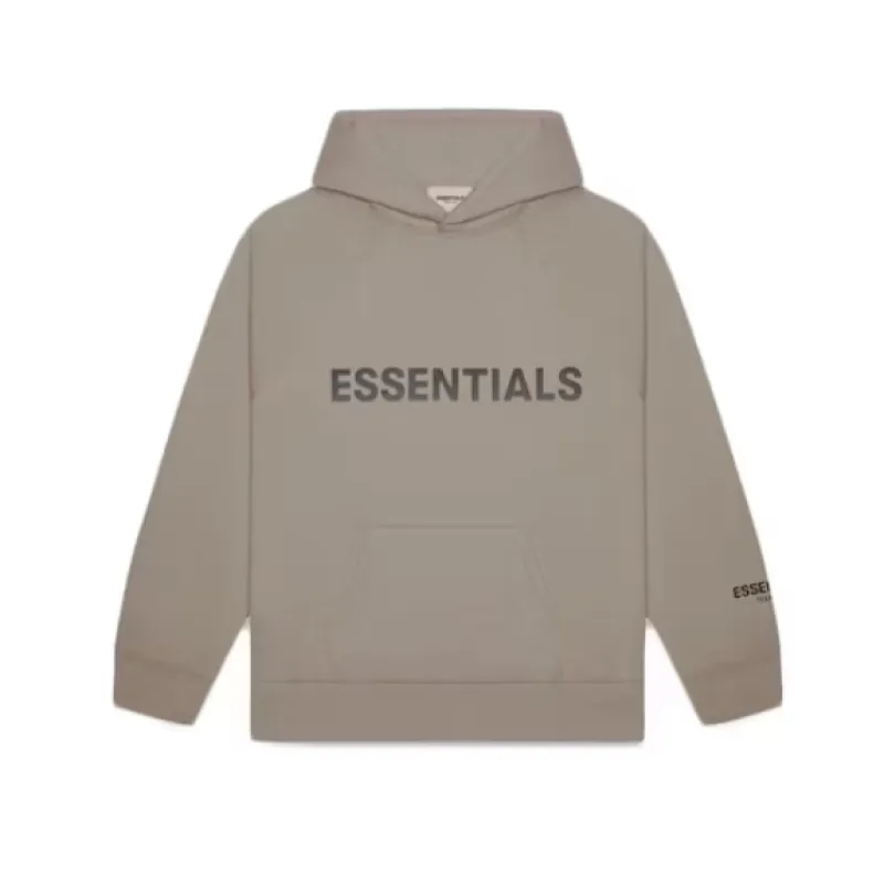 Fear of God Essentials Pullover Hoodie Applique Logo Taupe
