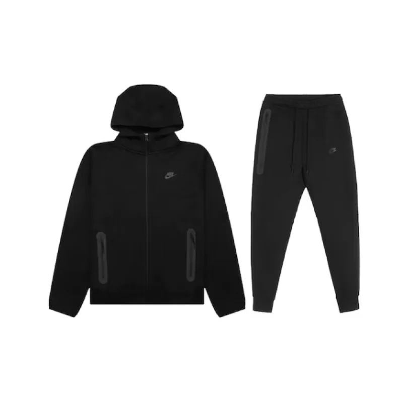 Nike Sportswear Tech Fleece Full-Zip Hoodie & Joggers Set Black/Black